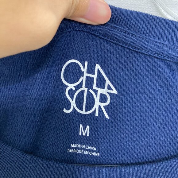 New Chaser Medium Navy Woodstock Bird On Guitar Crew Neck Short Sleeve Tee - Picture 2 of 8